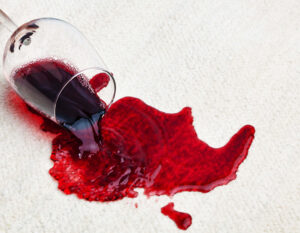 Red wine spills are problematic holiday stains