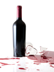Clean the wine spilled on the marble as soon as possible